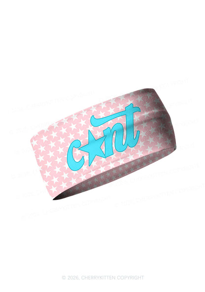 Blue Cxxt Star Y2K Print Headband Cherrykitten