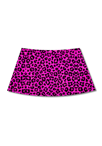 Hot Pink Leopard Y2K Print Mini Skirt Cherrykitten