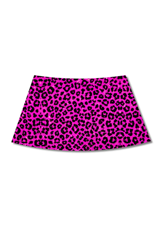 Hot Pink Leopard Y2K Print Mini Skirt Cherrykitten