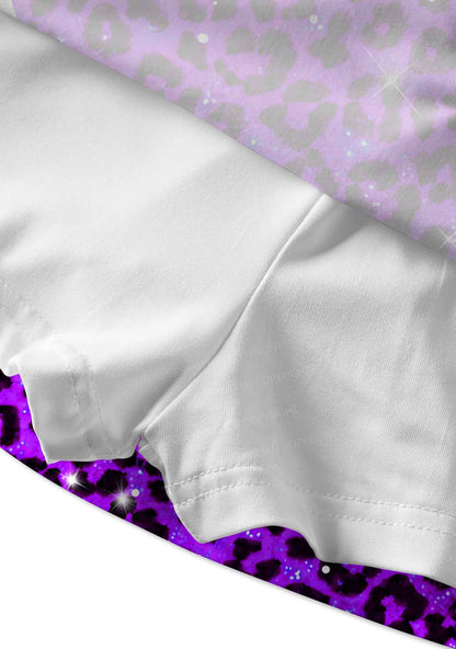 Dark Purple Leopard Y2K Print Mini Skirt Cherrykitten