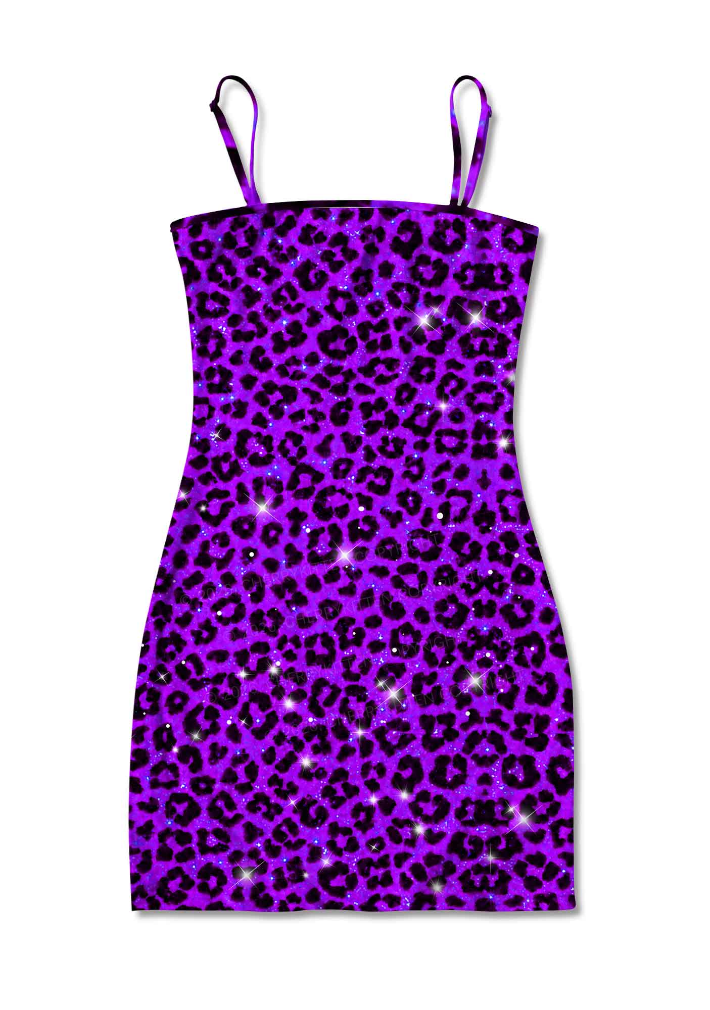 Dark Purple Leopard Y2K Print Slip Dress Cherrykitten