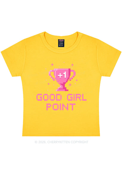Good Girl Point Y2K Baby Tee Cherrykitten