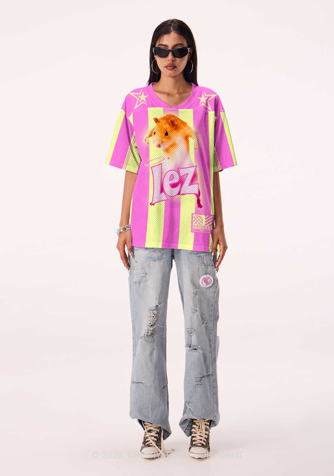 Lez Pink Ratz Pride Y2K Sport Jersey Shirts Cherrykitten