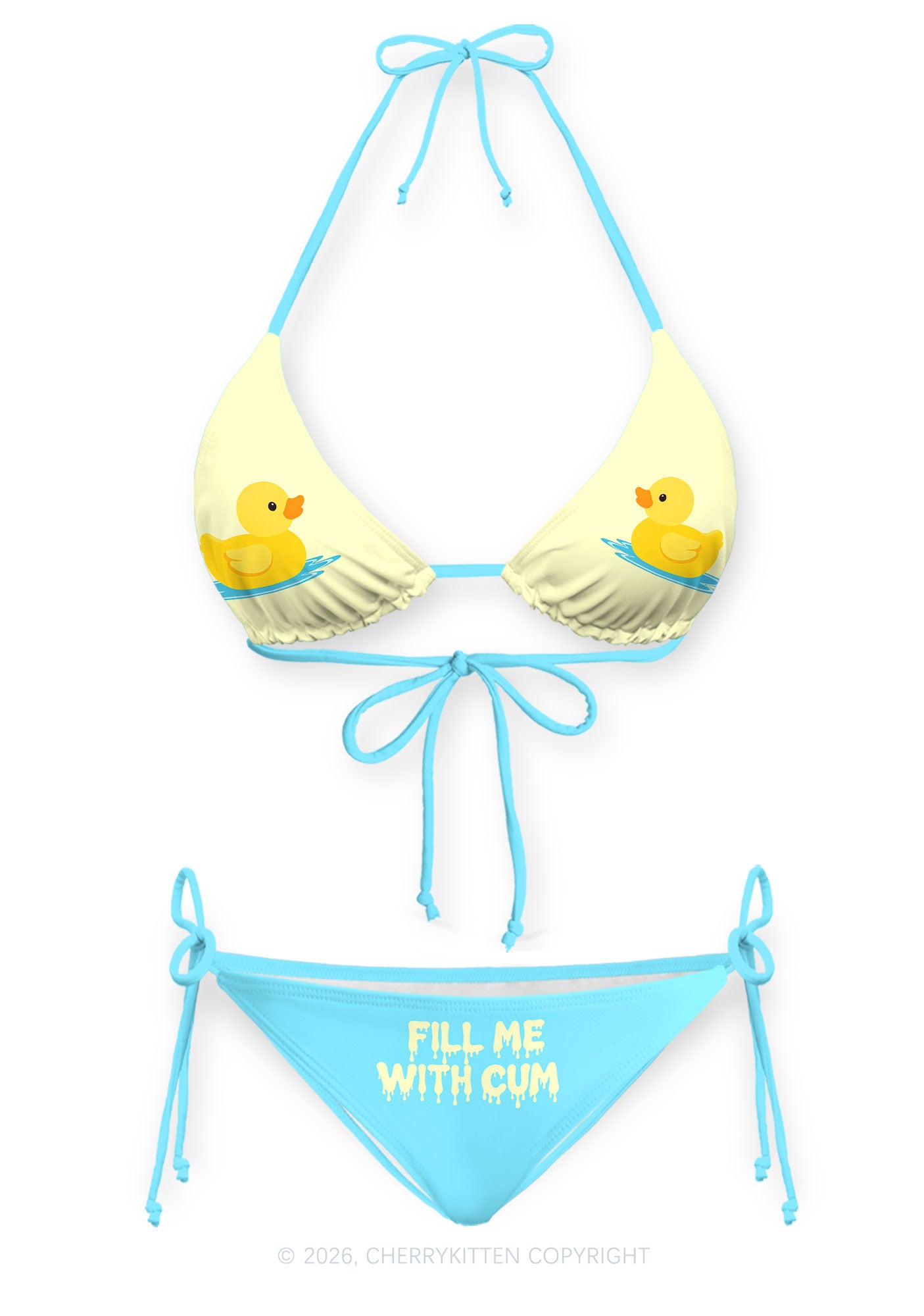 Fill Me With Cxm Ducks Y2K Print Bikini Set Cherrykitten
