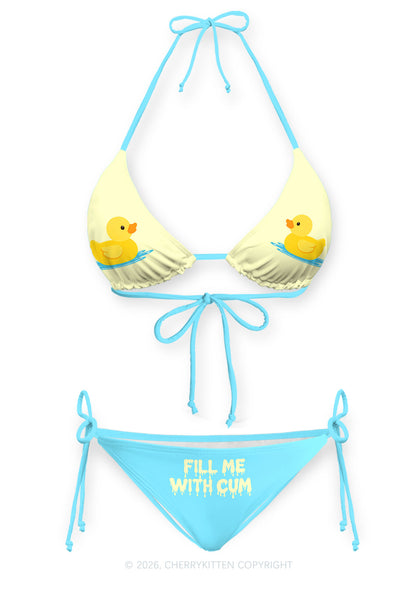 Fill Me With Cxm Ducks Y2K Print Bikini Set Cherrykitten