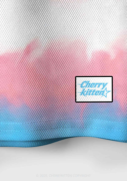 Custom Transgender Flag Pride Y2K Crop Sport Jersey Shirts Cherrykitten