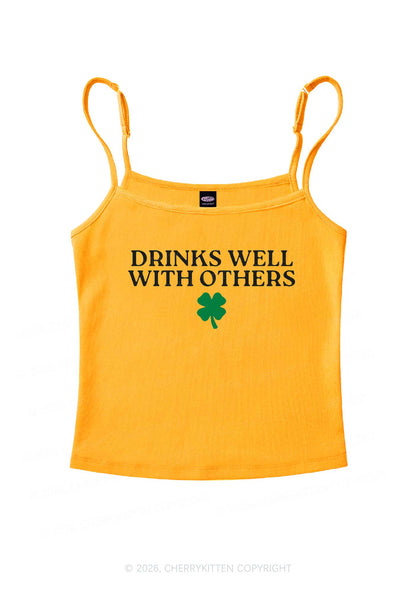 Drinks Well With Others St Patricks Y2K Spaghetti Strap Cami Cherrykitten