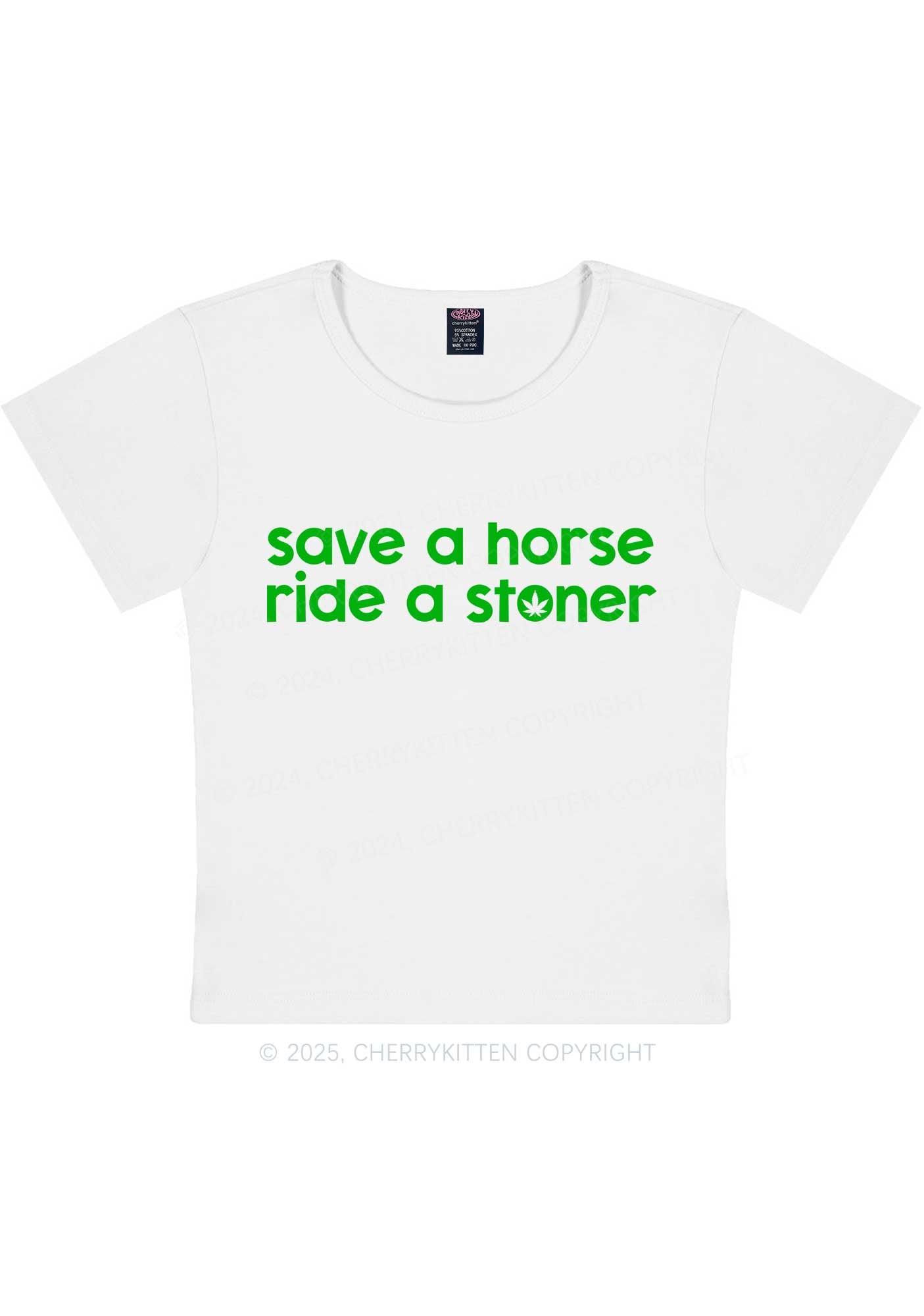 Ride A Stoner Y2K Baby Tee Cherrykitten