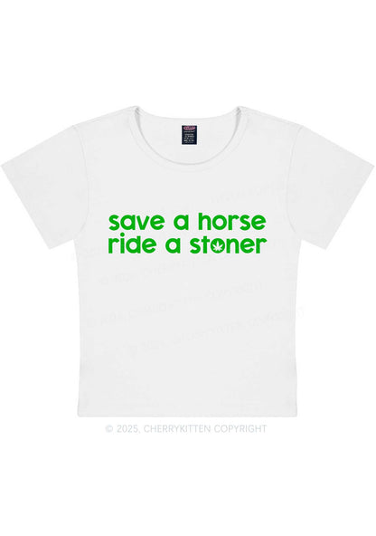 Ride A Stoner Y2K Baby Tee Cherrykitten