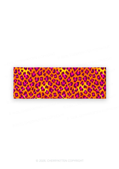 Orange Hot Pink Leopard Y2K Print Headband Cherrykitten