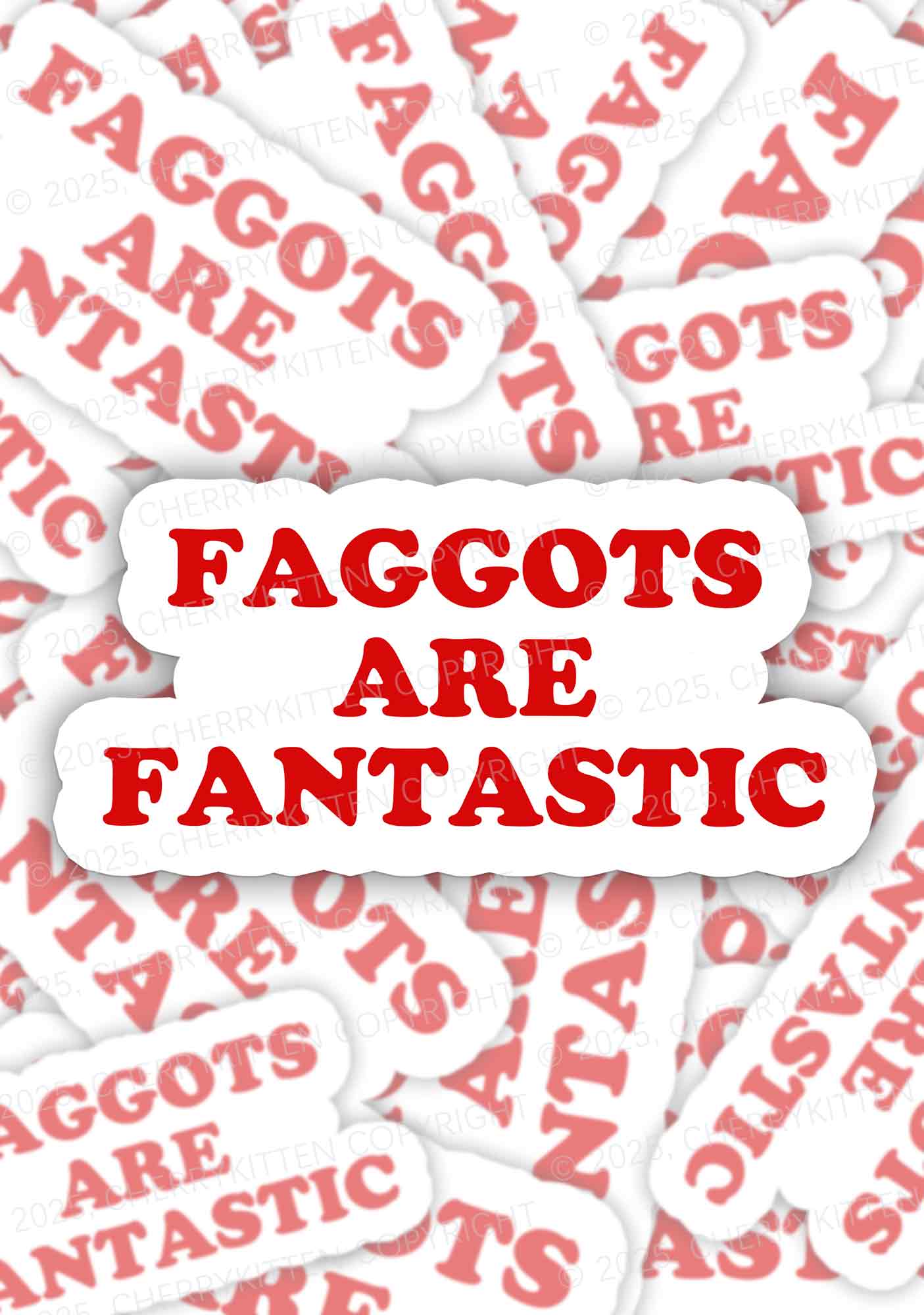 Faggots Are Fantastic Pride 1Pc Y2K Sticker Cherrykitten