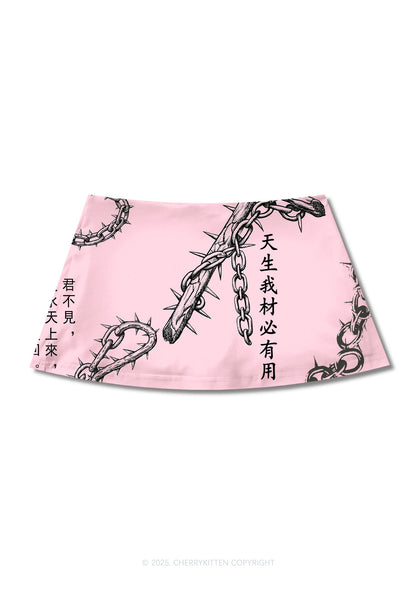 Born To Slay Y2K Print Mini Skirt Cherrykitten