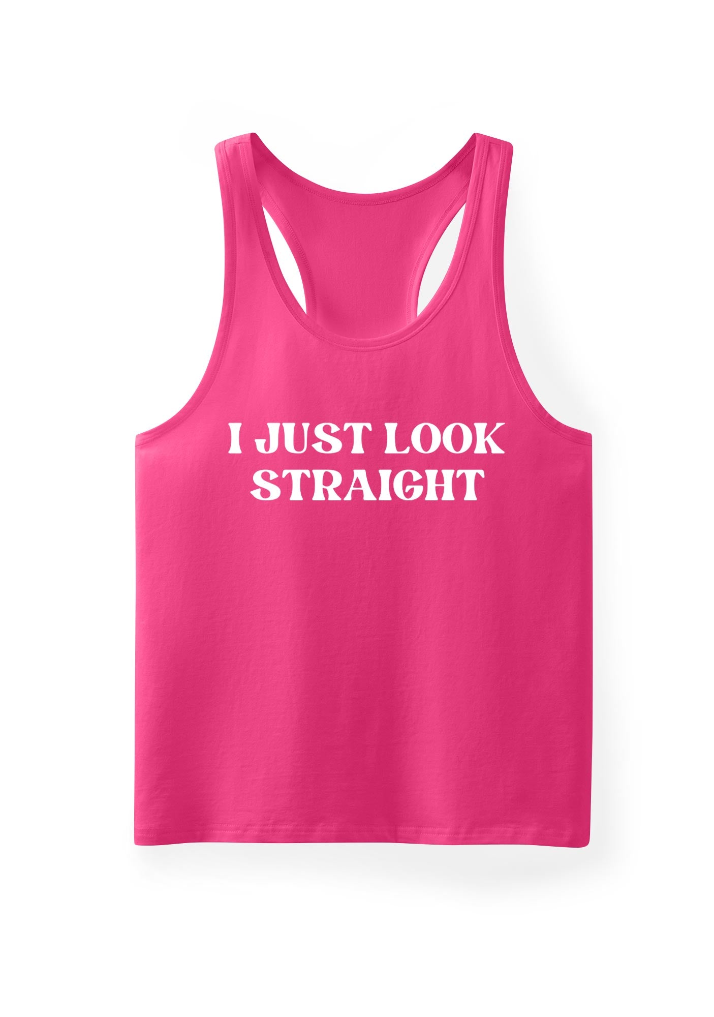 I Just Look Straight Pride Y2K Men Racerback Tank Top Cherrykitten