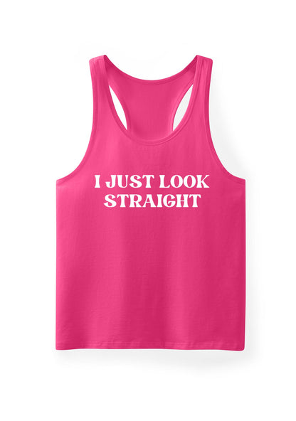 I Just Look Straight Pride Y2K Men Racerback Tank Top Cherrykitten