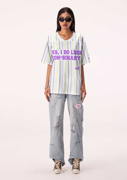 I Do Look Nonbinary Pride Y2K Sport Jersey Shirts Cherrykitten