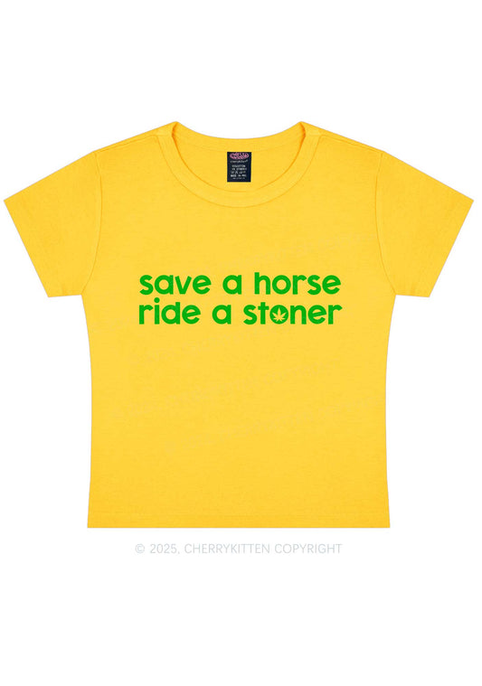 Ride A Stoner Y2K Baby Tee Cherrykitten