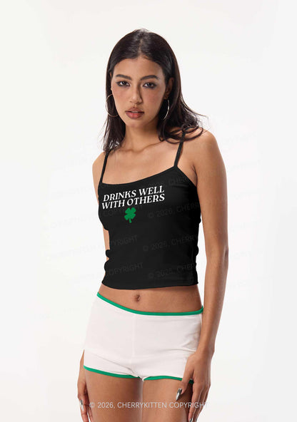 Drinks Well With Others St Patricks Y2K Spaghetti Strap Cami Cherrykitten