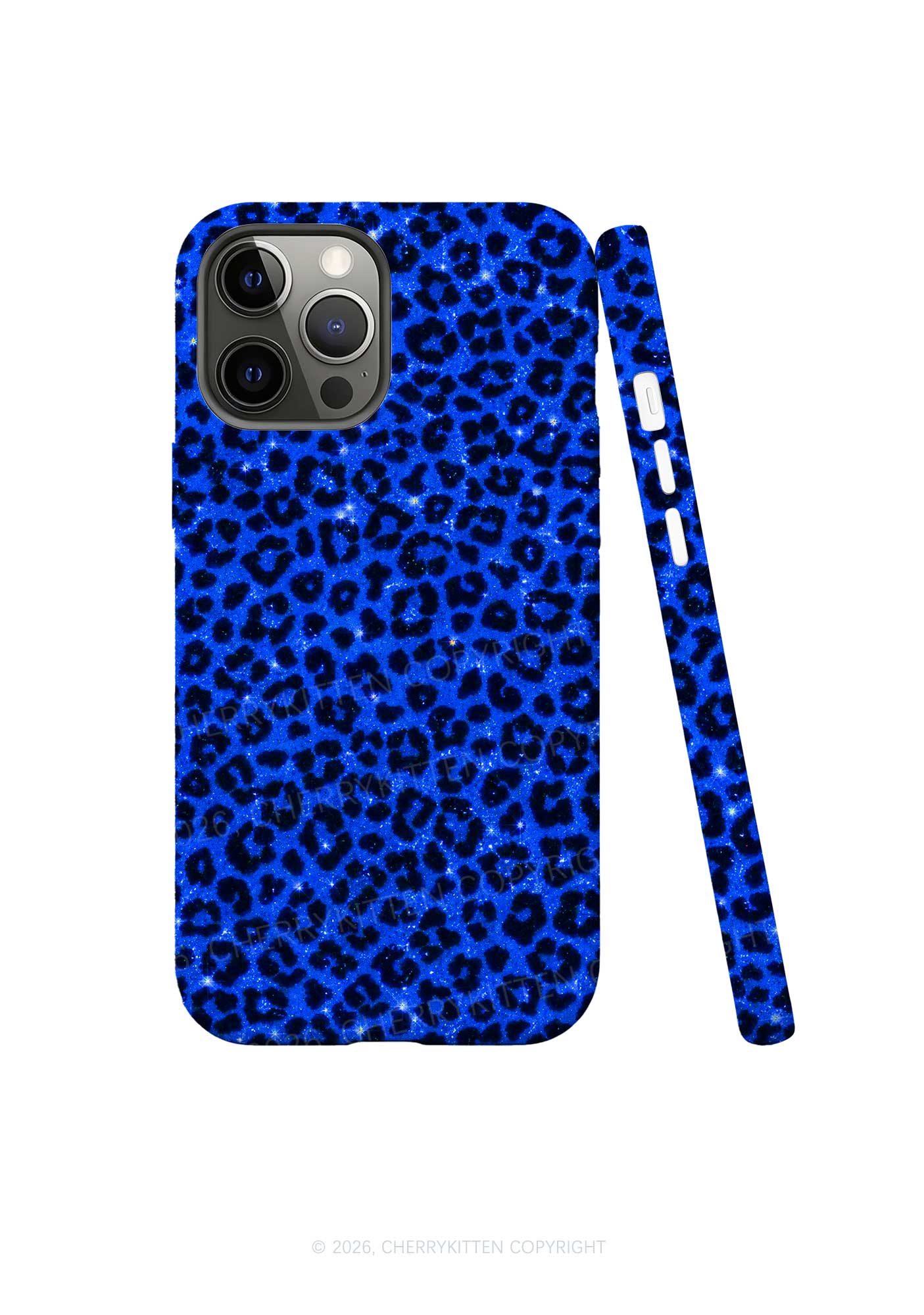 Royal Blue Leopard Y2K Phone Case Cherrykitten