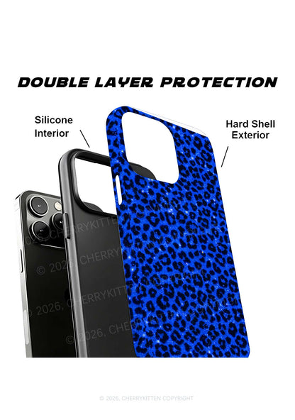 Royal Blue Leopard Y2K Phone Case Cherrykitten