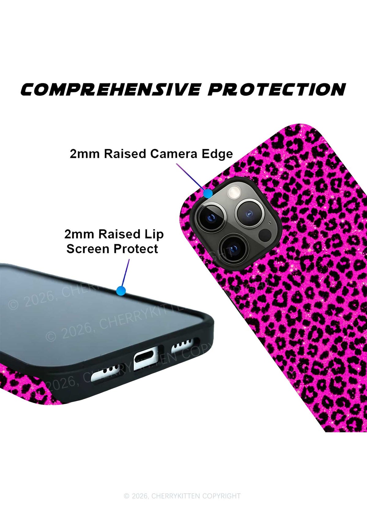 Hot Pink Leopard Y2K Phone Case Cherrykitten