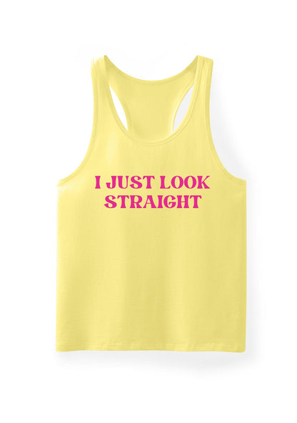 I Just Look Straight Pride Y2K Men Racerback Tank Top Cherrykitten