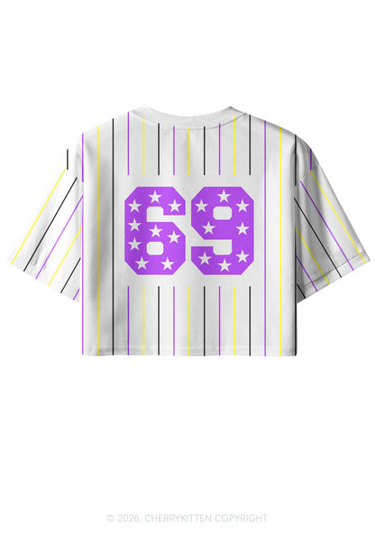 I Do Look Nonbinary Pride Y2K Crop Sport Jersey Shirts Cherrykitten