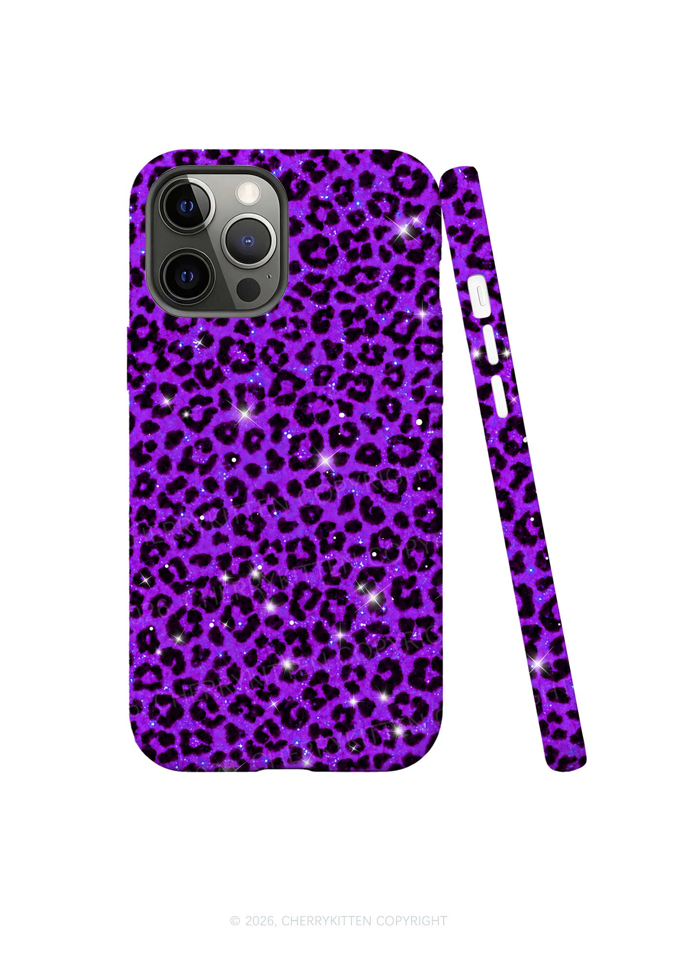 Dark Purple Leopard Y2K Phone Case Cherrykitten