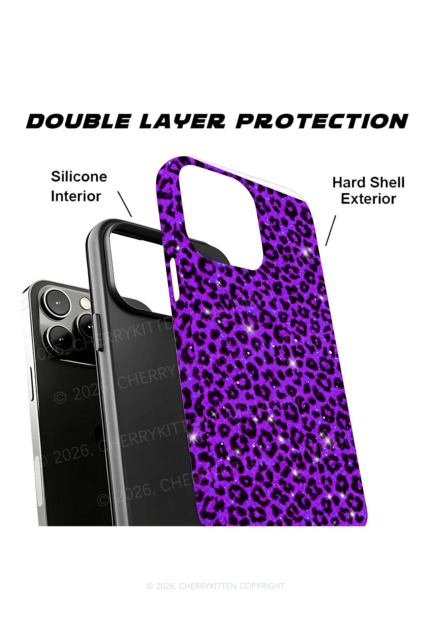 Dark Purple Leopard Y2K Phone Case Cherrykitten