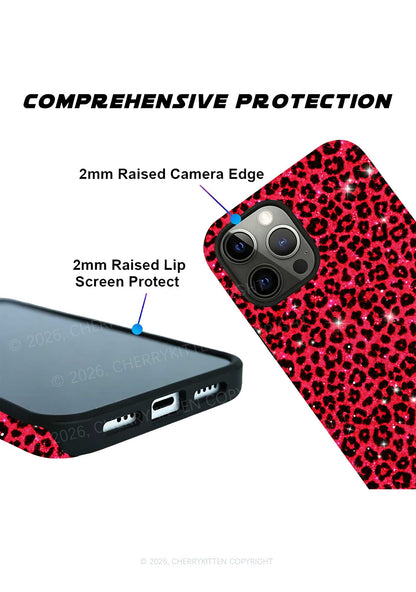 Bright Red Leopard Y2K Phone Case Cherrykitten