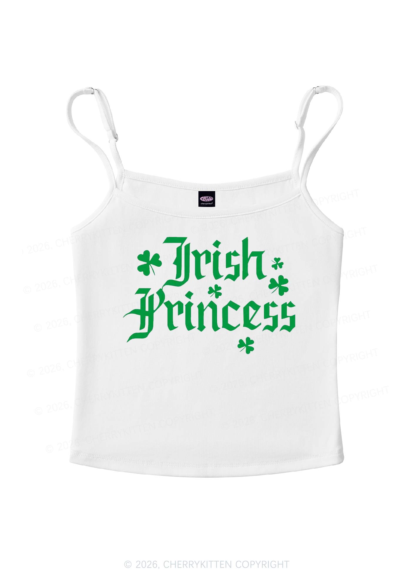 Irish Princess St Patricks Y2K Spaghetti Strap Cami Cherrykitten