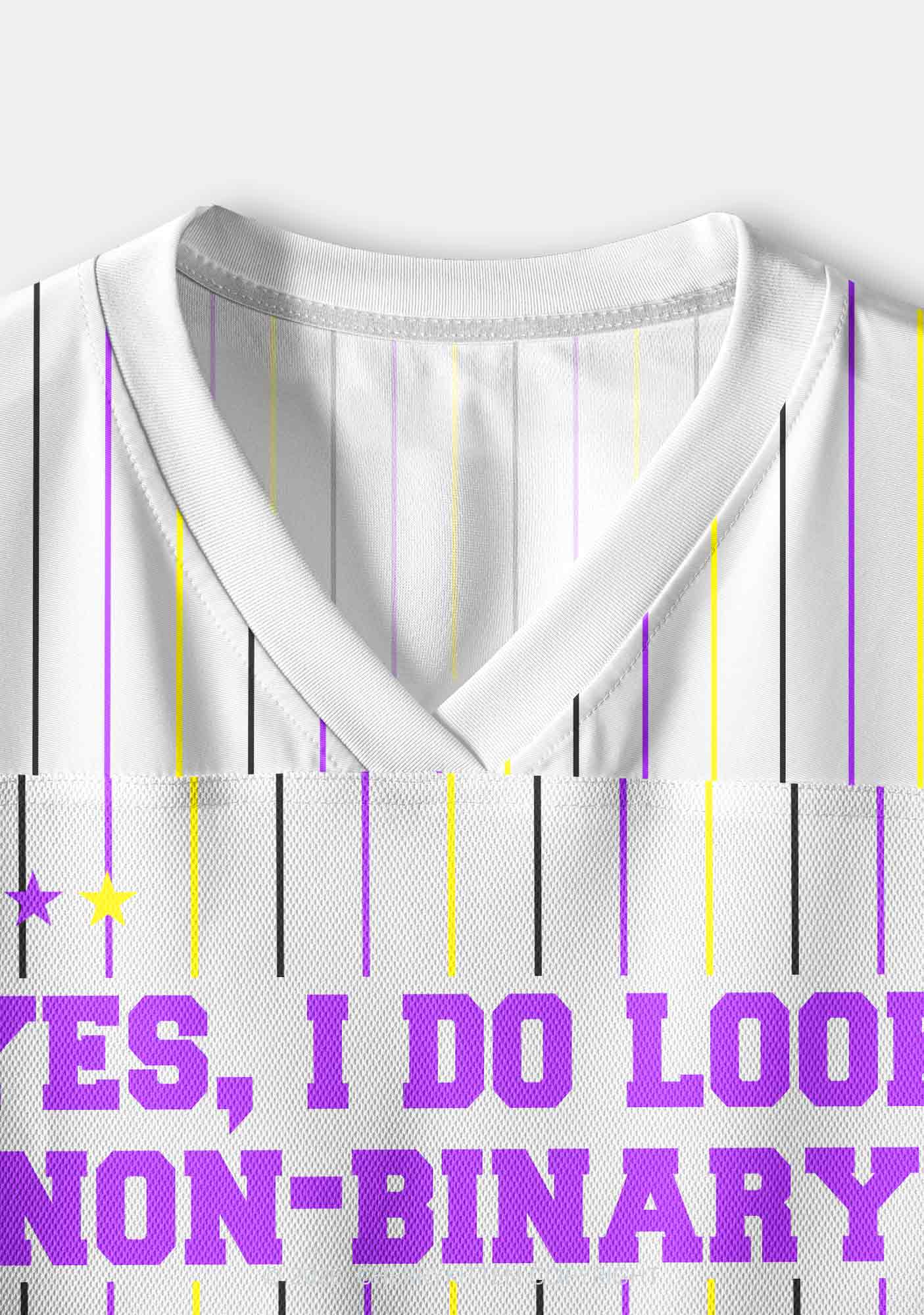 I Do Look Nonbinary Pride Y2K Crop Sport Jersey Shirts Cherrykitten