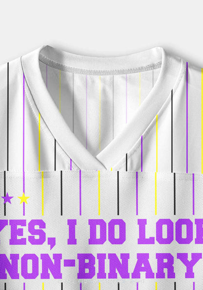 I Do Look Nonbinary Pride Y2K Crop Sport Jersey Shirts Cherrykitten