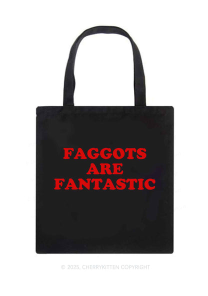 Faggots Are Fantastic Pride Y2K Canvas Tote Bag Cherrykitten