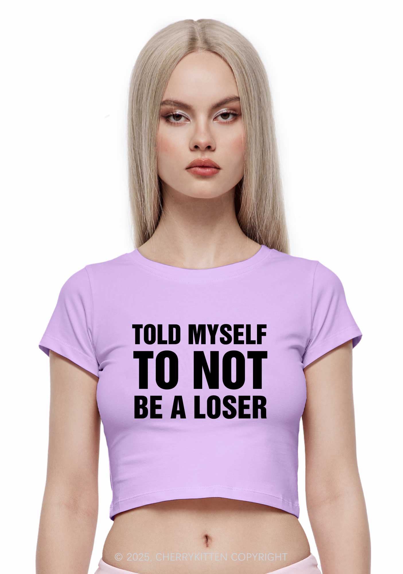 Not Be A Loser Two Sides Y2K Baby Tee Cherrykitten