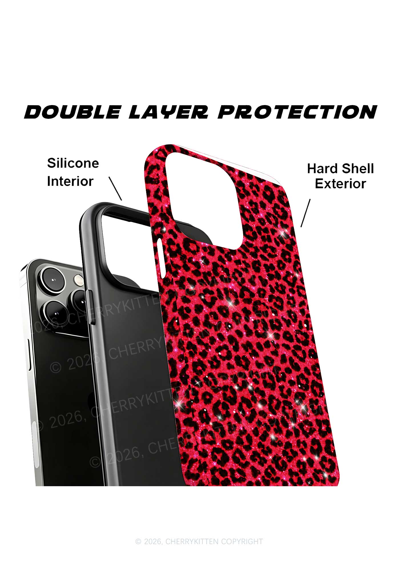 Bright Red Leopard Y2K Phone Case Cherrykitten