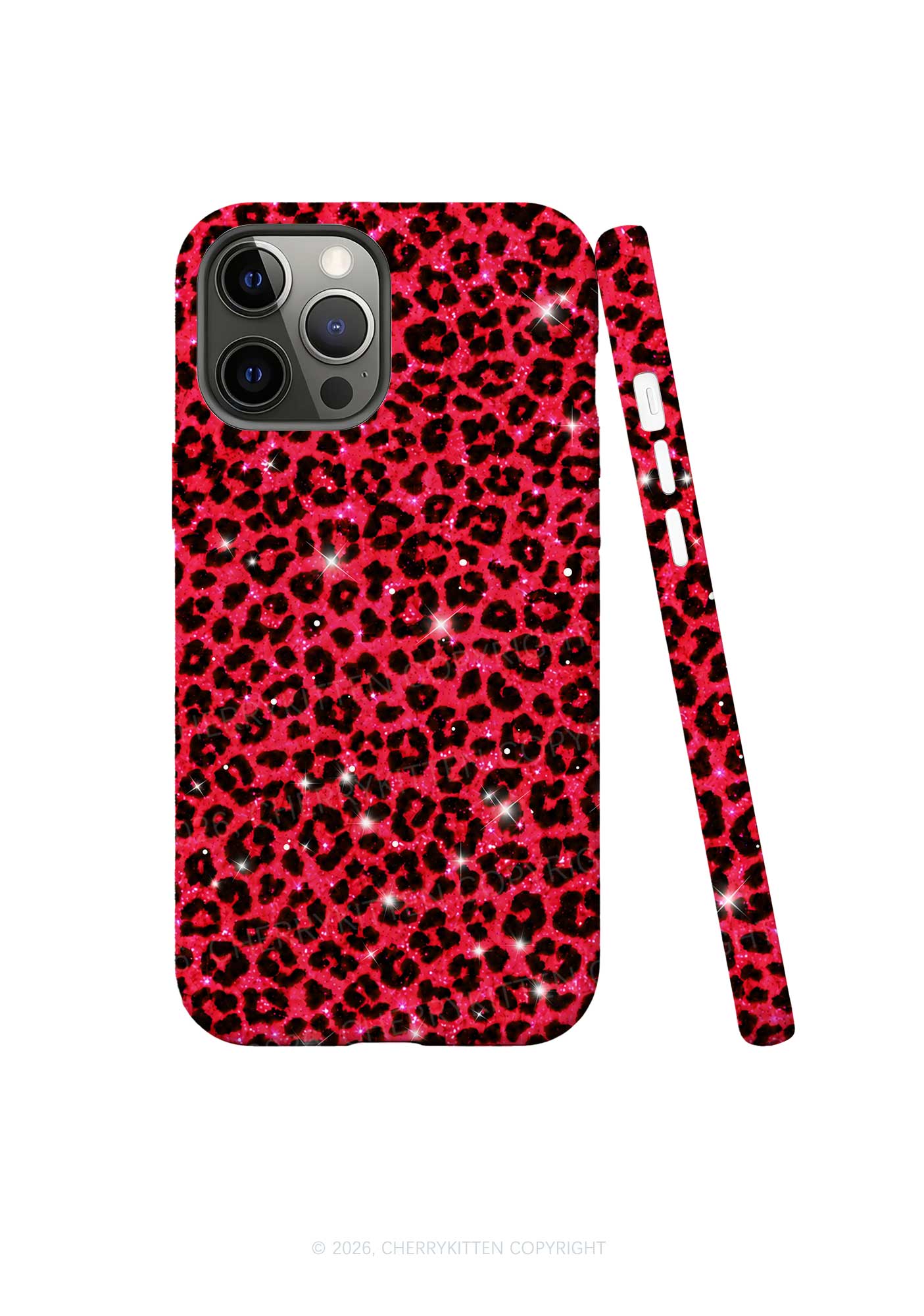 Bright Red Leopard Y2K Phone Case Cherrykitten
