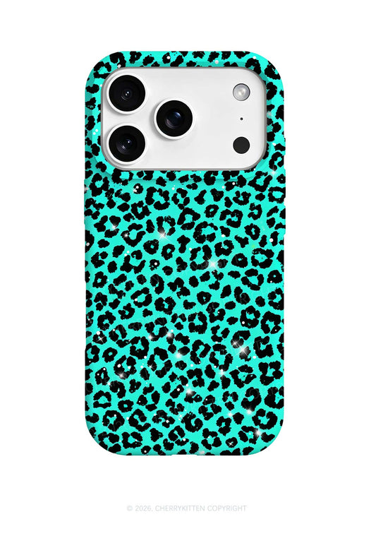 Turquoise Green Leopard Y2K Phone Case Cherrykitten