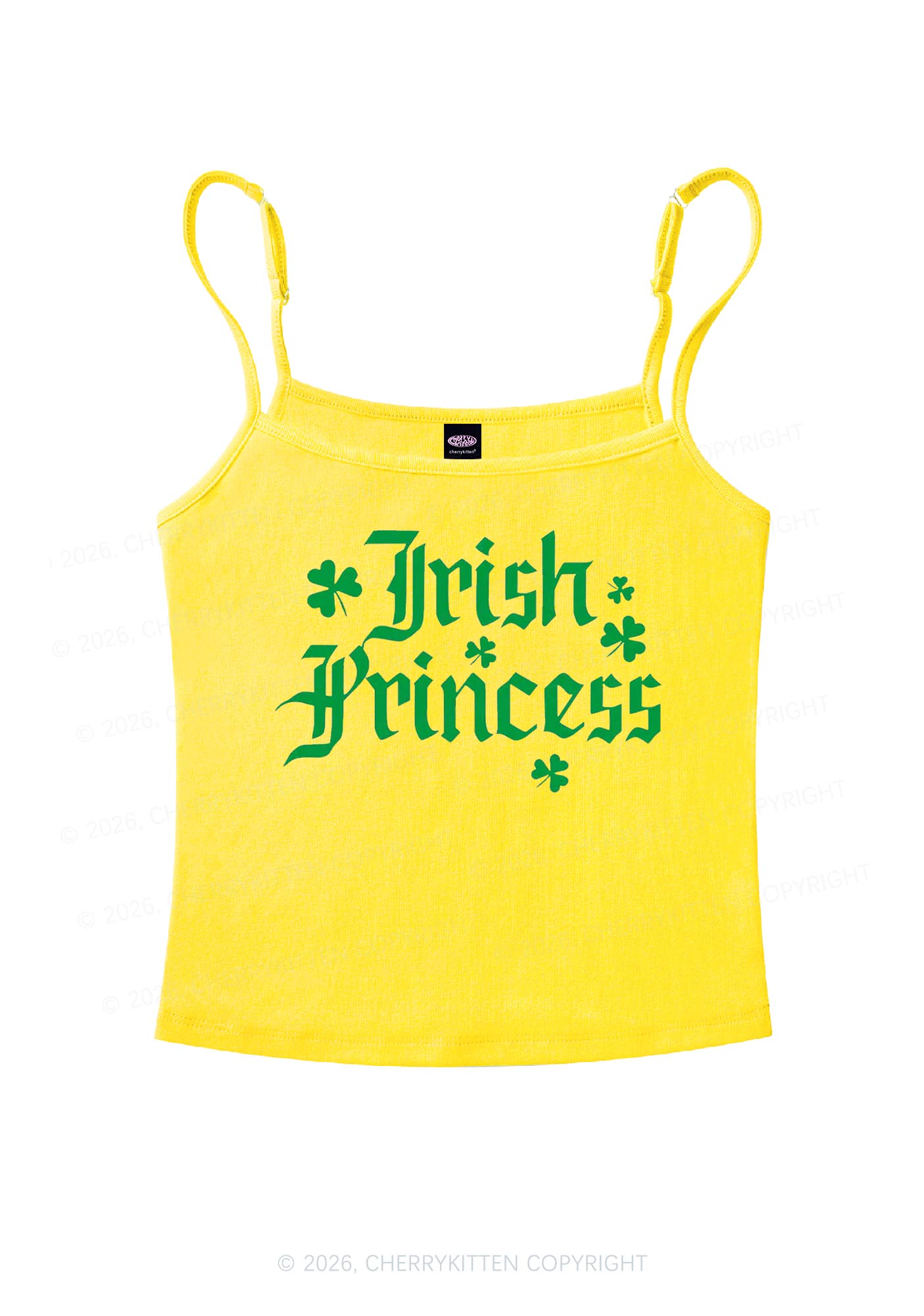 Irish Princess St Patricks Y2K Spaghetti Strap Cami Cherrykitten