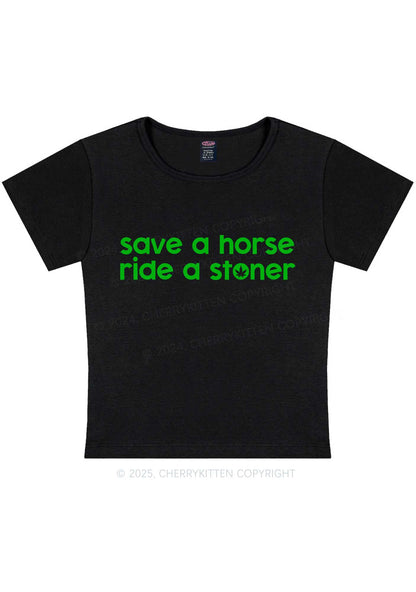 Ride A Stoner Y2K Baby Tee Cherrykitten