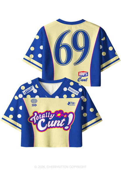 Yellow Dots Totally Cxxt Y2K Crop Sport Jersey Shirts Cherrykitten