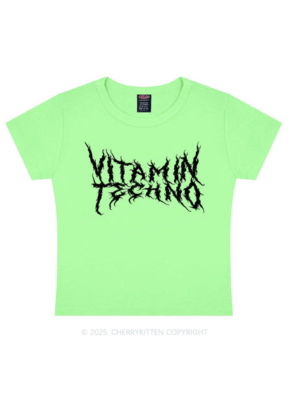 Vitamin Techno Y2K Baby Tee Cherrykitten