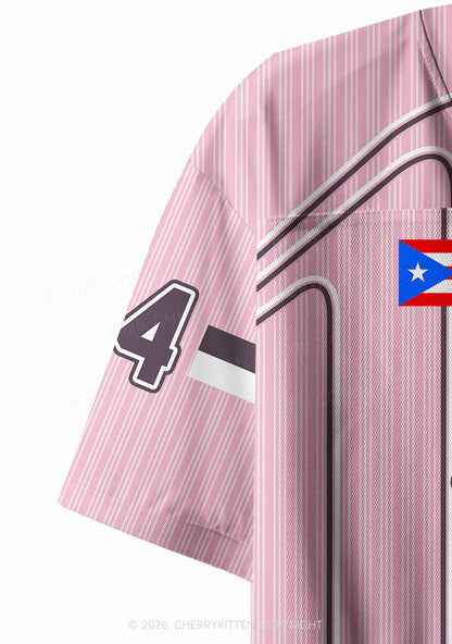 Pink Stripes Bunny Y2K Crop Sport Jersey Shirts Cherrykitten