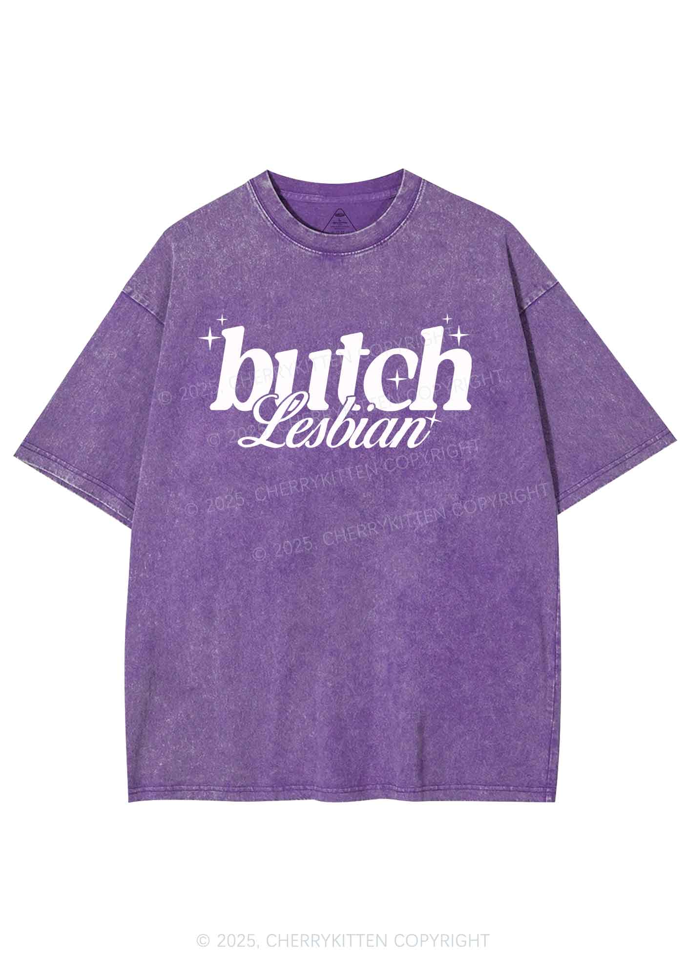 Butch Lesbian Y2K Shirts Washed Tee Cherrykitten