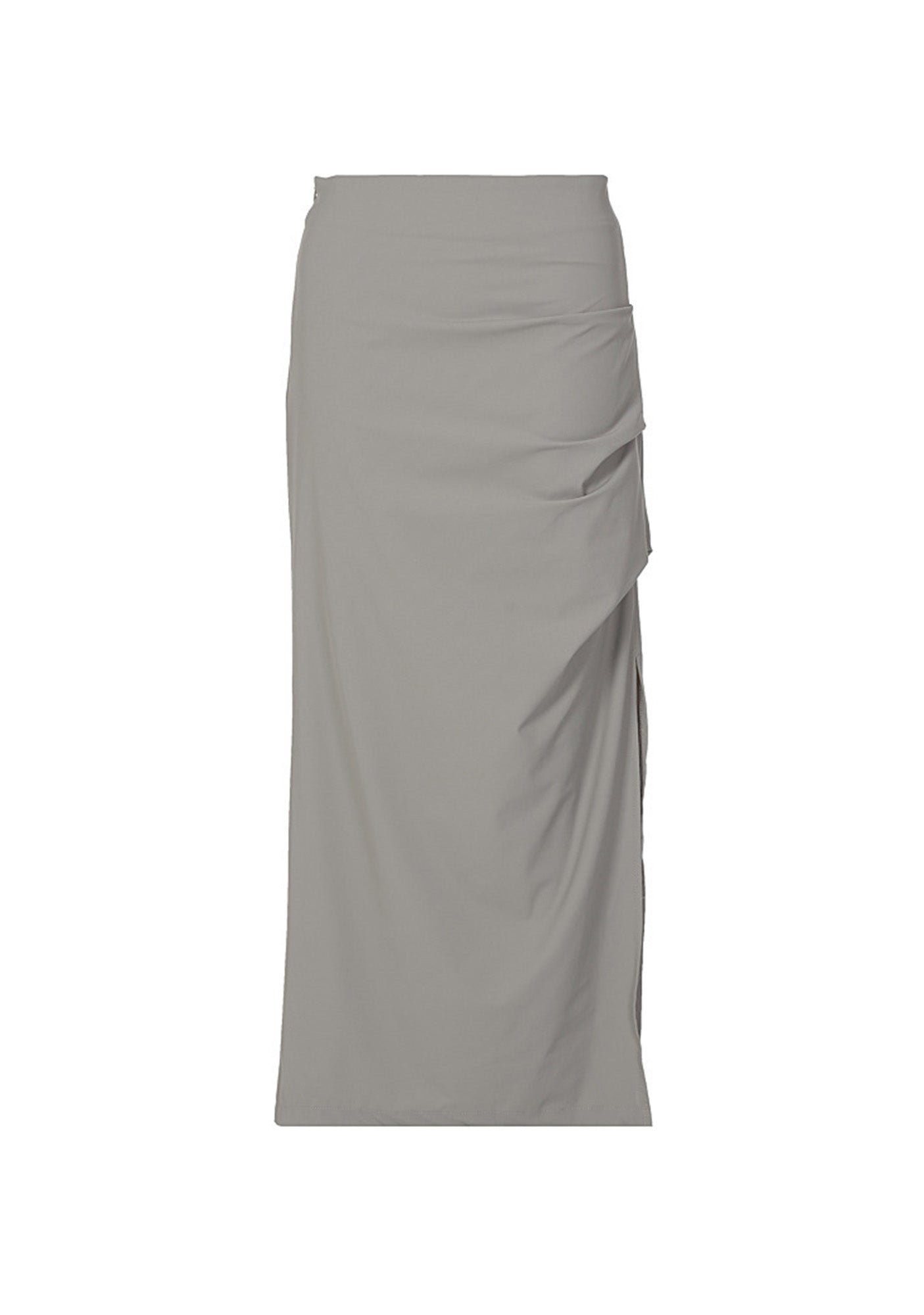 High Waist Mid Length Pleated Split Cargo Skirt