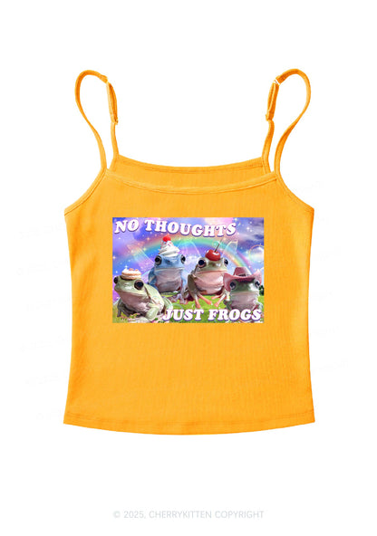No Thoughts Just Frogs Y2K Spaghetti Strap Cami Cherrykitten