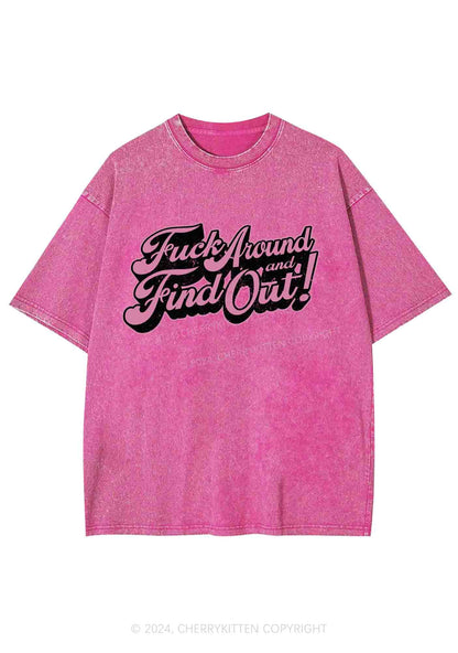 FxxK Around And Find Out Y2K Washed Tee Cherrykitten