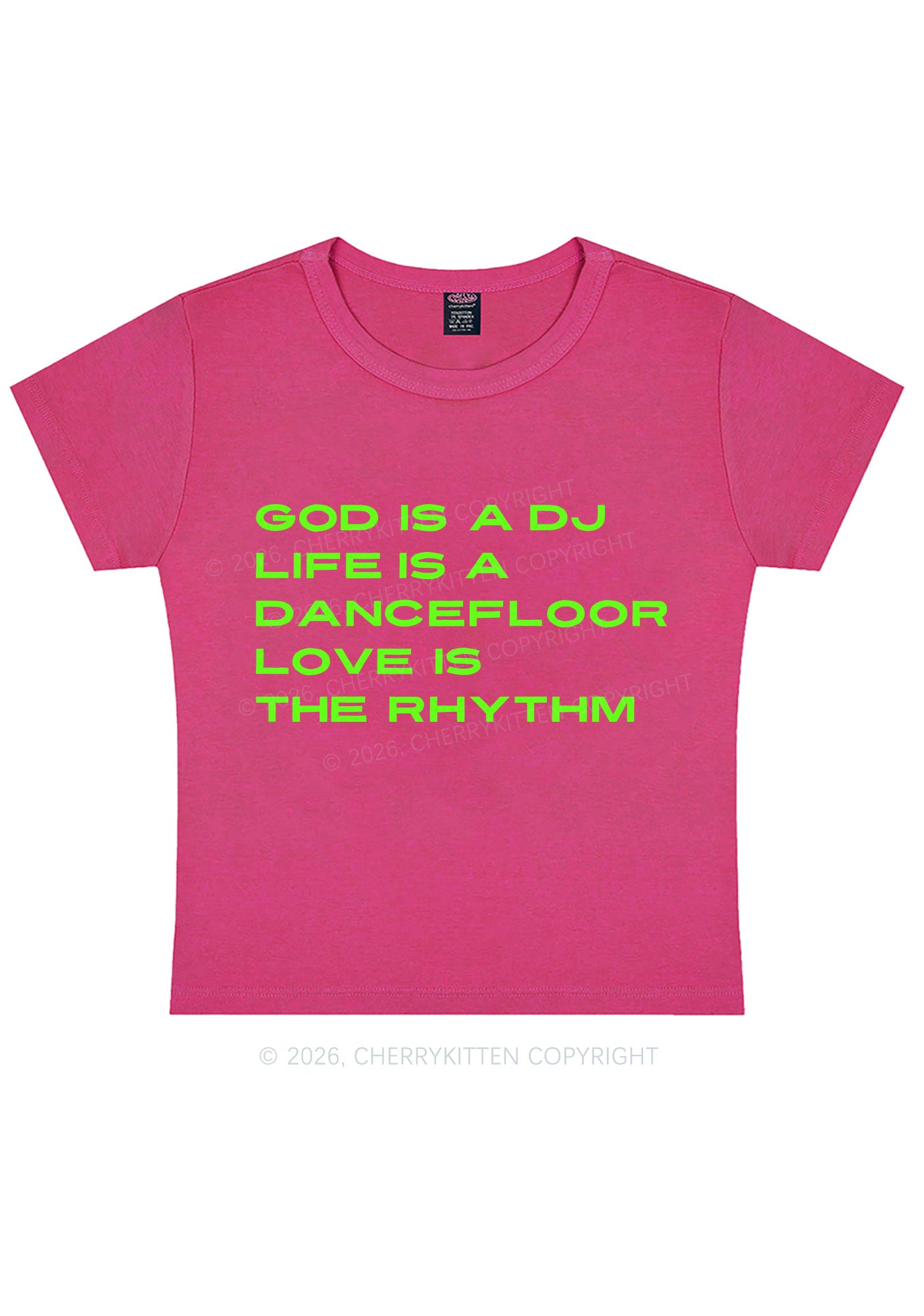 Love Is The Rhythm Y2K Baby Tee Cherrykitten