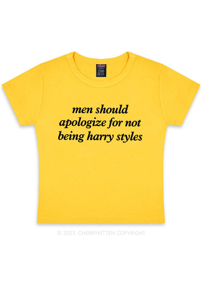 Men Should Apologize Y2K Baby Tee Cherrykitten