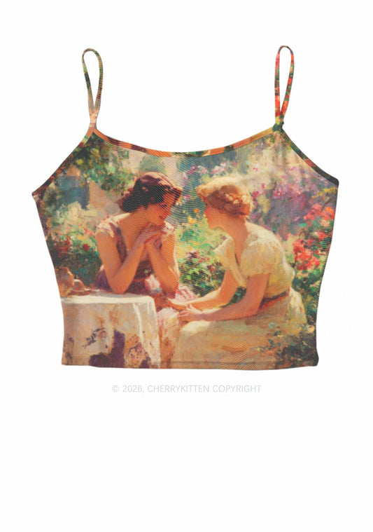 Garden Chat Pride Y2K Mesh Cami Tank Cherrykitten