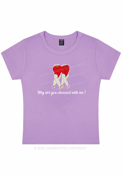 Curvy Why Are You Obsessed With Strawberries Baby Tee Cherrykitten